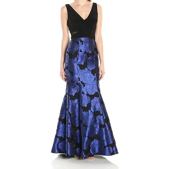 Xscape Women's Long Mermaid Brocade Jacquard Gown Dress size 4 style XS9429 - Picture 1 of 10